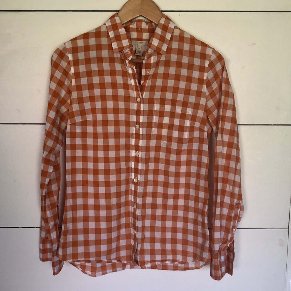 J. Crew summer weight checked button down shirt
